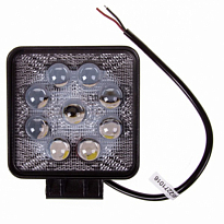 Фара светодиодная OFF ROAD 105*105мм квадратная 12V/24V 27 W 6000К SKYWAY 9 диодов Дальний свет